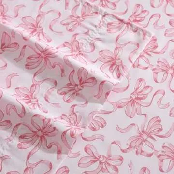 Betsey Johnson - Twin XL Sheet Set, Soft & Lightweight Bedding, Fade & Wrinkle Resistant, Ideal Valentine's Day Gifts (Ballet Bows Pink, Twin XL)