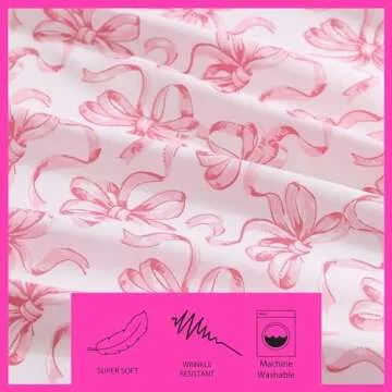 Betsey Johnson - Twin XL Sheet Set, Soft & Lightweight Bedding, Fade & Wrinkle Resistant, Ideal Valentine's Day Gifts (Ballet Bows Pink, Twin XL)
