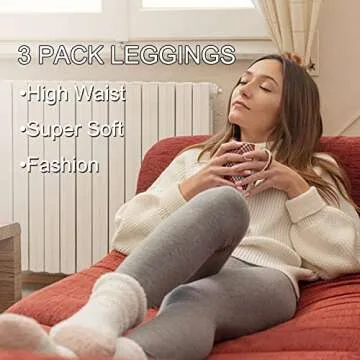 3 Pack Leggings for Women Non See Through-Workout High Waisted Tummy Comtrol Black Lightweight Yoga Pants with Pockets Cross for Gym Hiking Running Dance (Black, Dark Grey, Navy Blue, Small-Medium)