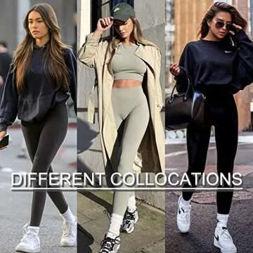 3 Pack Leggings for Women Non See Through-Workout High Waisted Tummy Comtrol Black Lightweight Yoga Pants with Pockets Cross for Gym Hiking Running Dance (Black, Dark Grey, Navy Blue, Small-Medium)