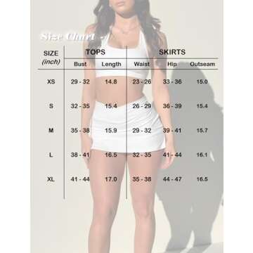 OZICERD Two Piece Tennis Skirt Sets for Women 2 Piece Mini Skirt Set Going Out Golf Skort Athletic Skirt Pickleball Outfit White XS