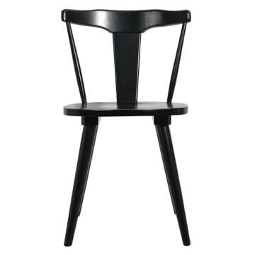 DUHOME Black Wood Dining Chairs Set of 2, Mid Century Wishbone Oak Chairs