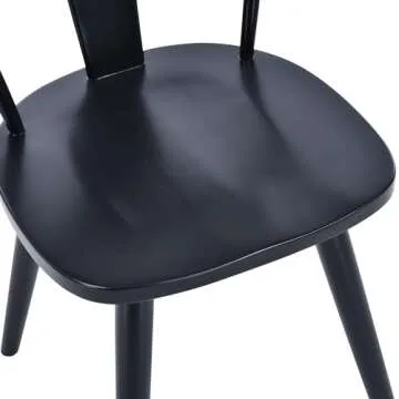 Elegant DUHOME Black Wood Dining Chairs Set of 2