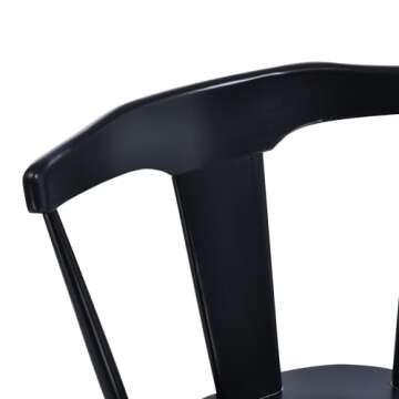 Elegant DUHOME Black Wood Dining Chairs Set of 2