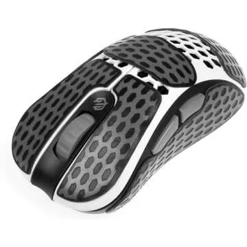 Gwolves Skoll Mini SK-S White 50g Ultralight Weight Honeycomb Design Ergonomic Wired Gaming Mouse with 3389 Sensor - PTFE Skates - 16,000DPI - Detachable Cable (White) (Small)