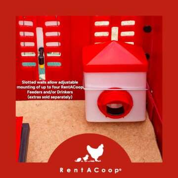 RentACoop Little Red Barn Folding Chick Brooder Set – Holds 4 Chicks up to 8 Weeks of Age - All-in-One Set Includes Brooder, Heat Plate, Feeder, and Waterer (Brooder Set)