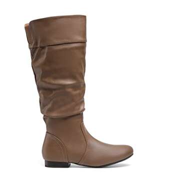 DREAM PAIRS Women's Wide Calf Knee High Pull On Fall Weather Winter Boots,Size 11,Wide/Calf/Camel,BLVD-W