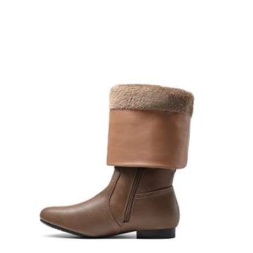 DREAM PAIRS Women's Wide Calf Knee High Pull On Fall Weather Winter Boots,Size 11,Wide/Calf/Camel,BLVD-W