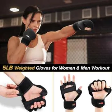 Weighted Hand Gloves 5lb for Strength and Cardio Training