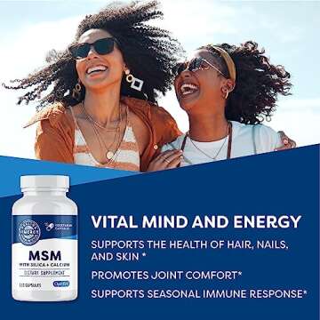 Vimergy MSM with Silica + Calcium Capsules, 120 Servings – Supports Bone Health – Promotes Hair ...