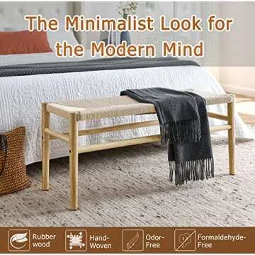 Stylish Niccae Paper Rope Woven Bench for Home Decor