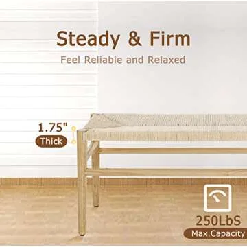 Stylish Niccae Paper Rope Woven Bench for Home Decor