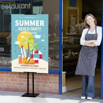 Sign Holder, Heavy Duty Floor Banner Stand, Adjustable Floor Poster Stand, Metal Sign Stand, Poster ...