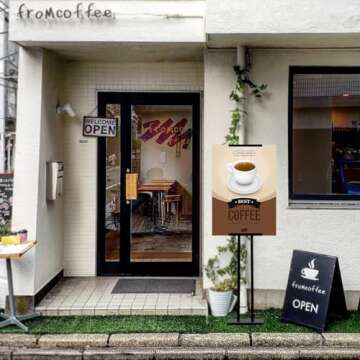 Sign Holder, Heavy Duty Floor Banner Stand, Adjustable Floor Poster Stand, Metal Sign Stand, Poster Stands for Display Sign Holder Stand, Height Up to 42 Inches, 355° Rotation Display Stand(Black)