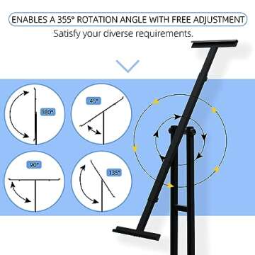 Sign Holder, Heavy Duty Floor Banner Stand, Adjustable Floor Poster Stand, Metal Sign Stand, Poster Stands for Display Sign Holder Stand, Height Up to 42 Inches, 355° Rotation Display Stand(Black)