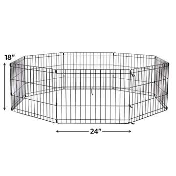 New World Dog Exercise Pen & Playpen, 24" W X 18" H, No Door, Black B550-18