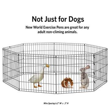 New World Dog Exercise Pen & Playpen, 24" W X 18" H, No Door, Black B550-18