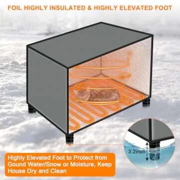 Large Indestructible Heated Cat House for Outside, Extremely Waterproof & Weatherproof Heated Outdoor Cat House for Winter, Fully Insulated Feral Cat Shelter for Outdoor Barn Cats Strays, 20x16x20 in