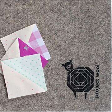 Project Wool Pressing Mat for Quilting Plus FREE Pattern; PREMIUM QUALITY USA 14x14 Portable Wool Ironing Pad for Quilters, Perfect for Travel Iron, Heat Press, Steam; Easy Craft Mat, Wool Ironing Mat