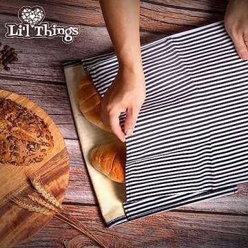 Li'l Things Eco-friendly Beeswax Bread Bags | Improved Coating | Set of 2