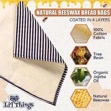 Li'l Things Eco-friendly Reusable Beeswax Bread Bags Set