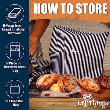Li'l Things Eco-friendly Reusable Beeswax Bread Bags Set