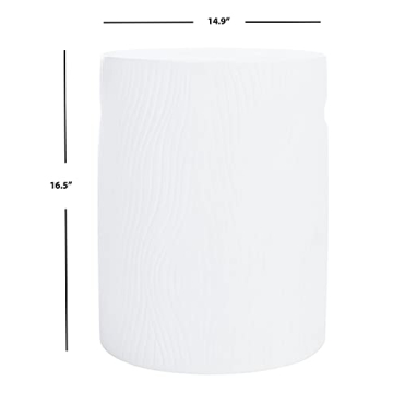 SAFAVIEH Outdoor Collection Ivory Concrete Accent Table