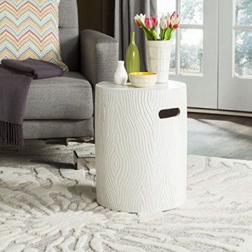 SAFAVIEH Outdoor Collection Ivory Concrete Accent Table