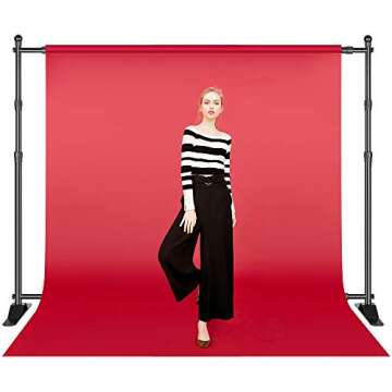 Kshioe Thicker 10x8 ft Backdrop Banner stand Adjustable, Photography Background stand Step and Repeat Stand Heavy Duty for Trade Show Exhibition