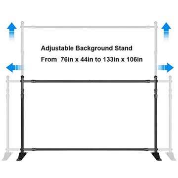 Kshioe Thicker 10x8 ft Backdrop Banner stand Adjustable, Photography Background stand Step and Repeat Stand Heavy Duty for Trade Show Exhibition