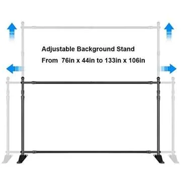 Kshioe Thicker 10x8 ft Backdrop Banner stand Adjustable, Photography Background stand Step and Repeat Stand Heavy Duty for Trade Show Exhibition