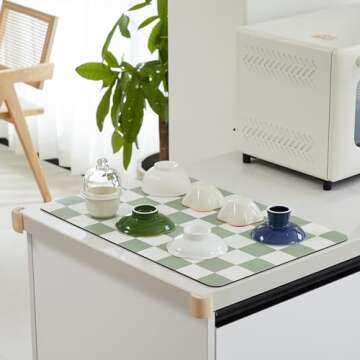 Ohocut Checkered Dish Drying Mat for Modern Kitchens