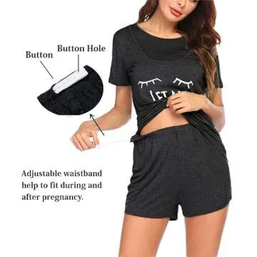 Ekouaer Nursing Pajamas for Comfortable Maternity Sleepwear