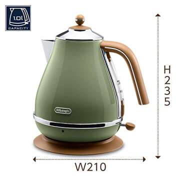 Delonghi Electric kettle (1.0L)「ICONA Vintage Collection」 KBOV1200J-GR (Olive green)【Japan Dom...