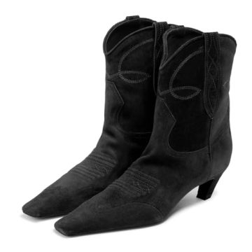 Stylish FSJ Women Square Toe Kitten Low Heel Ankle Boots