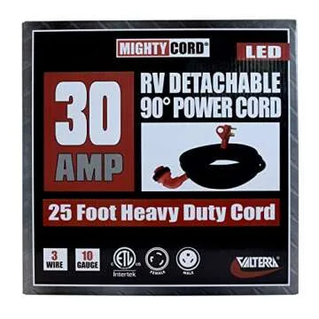Valterra Mighty Cord® RV 30-Amp 90-Degree Power Cord - 25 Feet