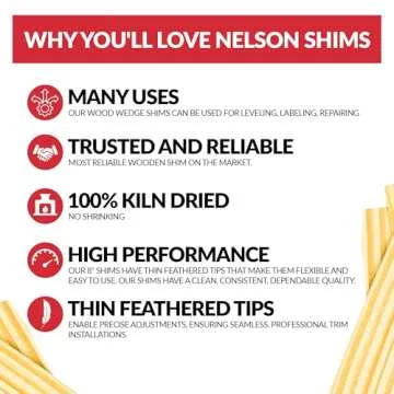Nelson Wood Shims - Pro Pack, 8-Inch Wood Shims, 120-Pack