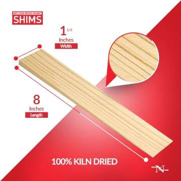 Nelson Wood Shims - Pro Pack, 8-Inch Wood Shims, 120-Pack