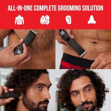HAPPY NUTS The Lumberjack Electric Groin & Body Hair Trimmer for Men - Mens Body Groomer Kit for Privates - Smooth Ball & Pubic Hair Shaver (Graphite)