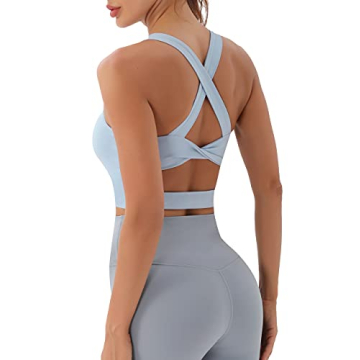 Stylish JOYSPELS Cross Back Sports Bra for Medium Support