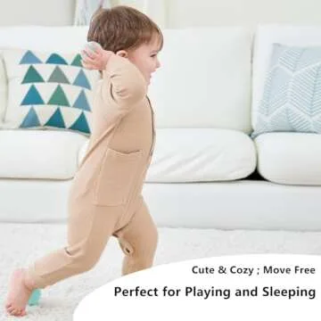 BeiVSlley Newborn Baby Boy Girl 2 Pack Button Solid Romper Infant Long sleeve Knit Cotton Footless Outfits Clothes,Dark Blue+Khaki,3M