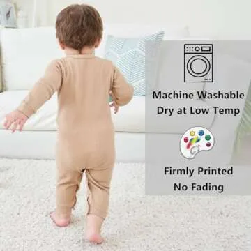 BeiVSlley Newborn Baby Boy Girl 2 Pack Button Solid Romper Infant Long sleeve Knit Cotton Footless Outfits Clothes,Dark Blue+Khaki,3M