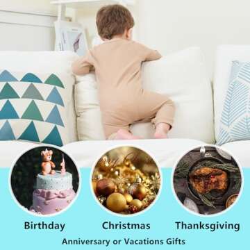 BeiVSlley Newborn Baby Boy Girl 2 Pack Button Solid Romper Infant Long sleeve Knit Cotton Footless Outfits Clothes,Dark Blue+Khaki,3M