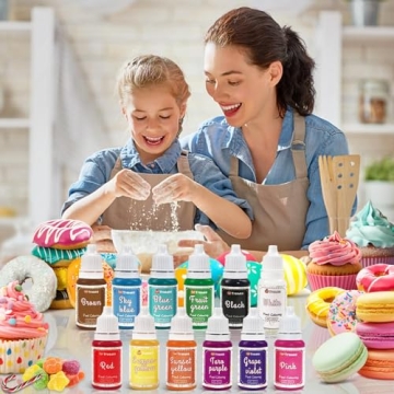 Vivid Food Coloring Set - 12 Colors for Baking and Crafts