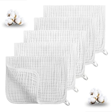 BELIZ Muslin Burp Cloths - 100% Organic Cotton for Babies