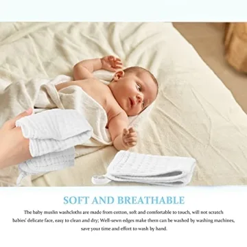 BELIZ Muslin Burp Cloths - 100% Organic Cotton for Babies