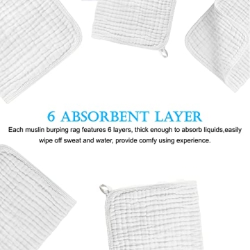 BELIZ Muslin Burp Cloths - 100% Organic Cotton for Babies