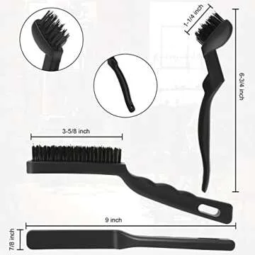 VASTOOLS Wire Brushes Pack of 6. for Cleaning Welding Slag, Rust and Dust. 9" and 6-3/4" Brass, Nylon, Stainless Steel Brushes with Rigid Handle