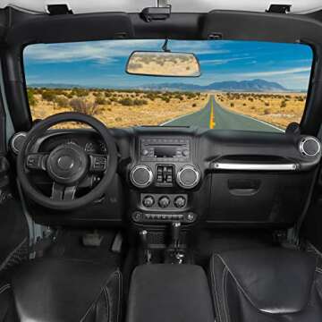 SEG Direct Car Steering Wheel Cover for F-150 Tundra Range Rover 15.5-16 inch, Black Microfiber Leat...