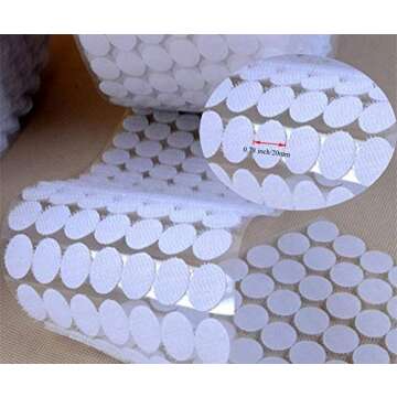 Mini Skater 300Pcs (150 Pairs) 20 mm/0.78 Inch Diameter Nylon Sticky Back Hook Self Adhesive Dots Loop Strips Fastener Round Dot Stickers Tapes for Hanging Sewing Clothing Crafts
